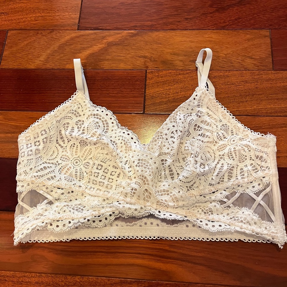 Victoria’s Secret Mesh and Lace White Bralette